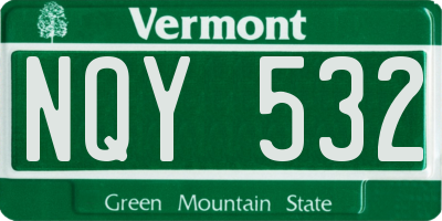VT license plate NQY532