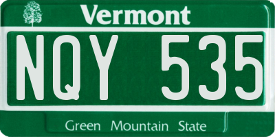 VT license plate NQY535