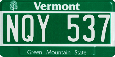 VT license plate NQY537
