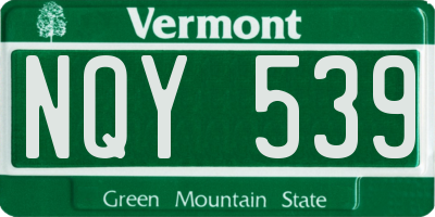 VT license plate NQY539