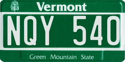 VT license plate NQY540