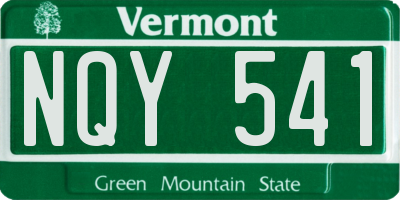 VT license plate NQY541