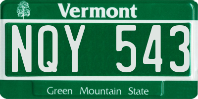 VT license plate NQY543
