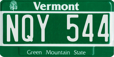 VT license plate NQY544