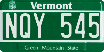 VT license plate NQY545