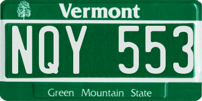 VT license plate NQY553