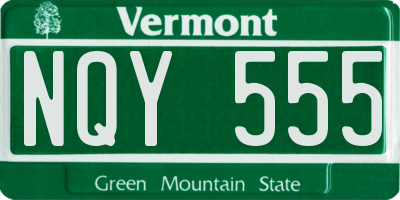 VT license plate NQY555