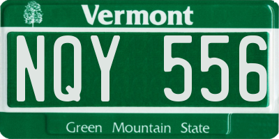 VT license plate NQY556
