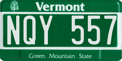 VT license plate NQY557