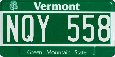 VT license plate NQY558