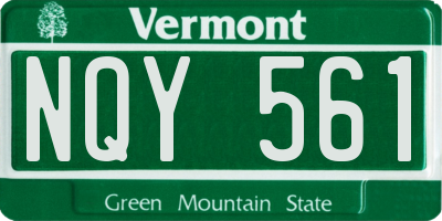 VT license plate NQY561
