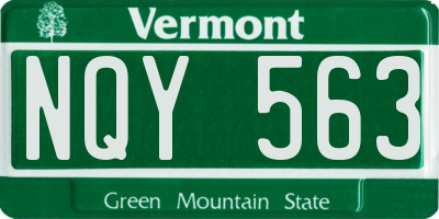 VT license plate NQY563
