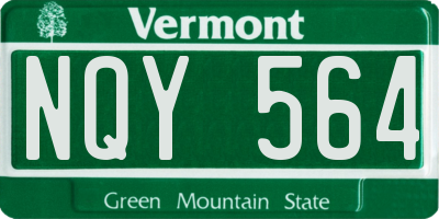 VT license plate NQY564
