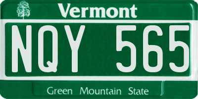 VT license plate NQY565