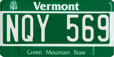 VT license plate NQY569