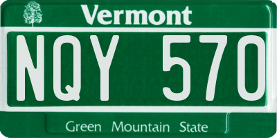 VT license plate NQY570