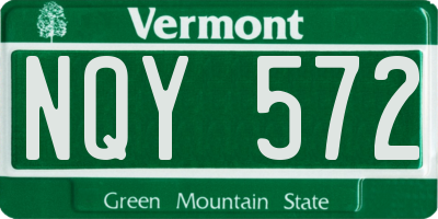 VT license plate NQY572