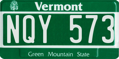 VT license plate NQY573