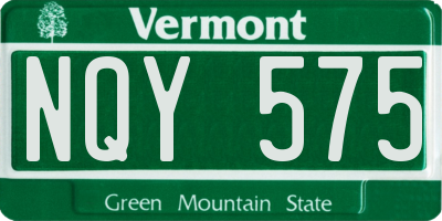 VT license plate NQY575