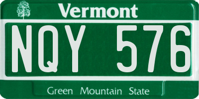 VT license plate NQY576