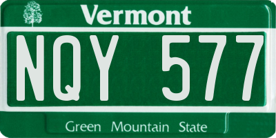 VT license plate NQY577