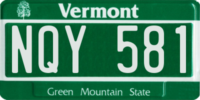 VT license plate NQY581