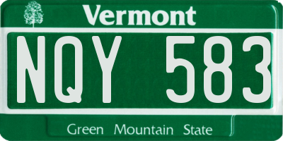 VT license plate NQY583
