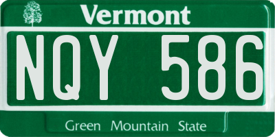 VT license plate NQY586