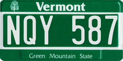 VT license plate NQY587