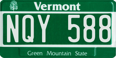 VT license plate NQY588