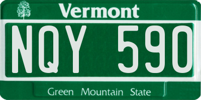 VT license plate NQY590