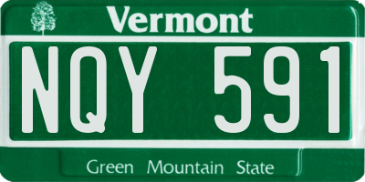 VT license plate NQY591
