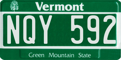 VT license plate NQY592