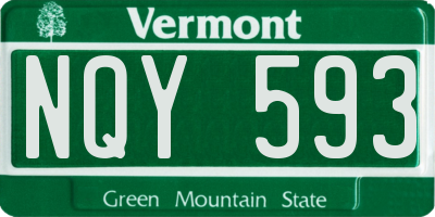 VT license plate NQY593