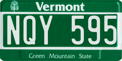 VT license plate NQY595