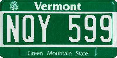 VT license plate NQY599