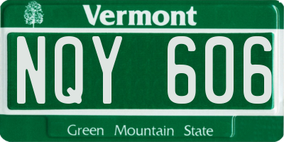 VT license plate NQY606