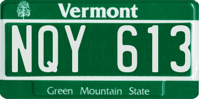 VT license plate NQY613