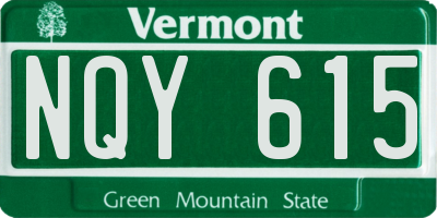 VT license plate NQY615