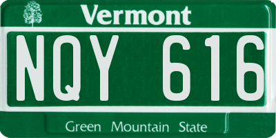 VT license plate NQY616