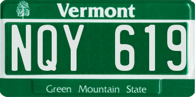 VT license plate NQY619