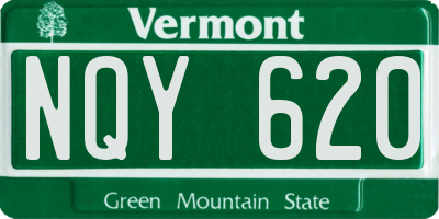 VT license plate NQY620