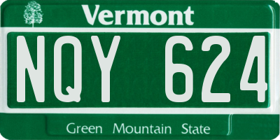 VT license plate NQY624