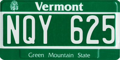 VT license plate NQY625