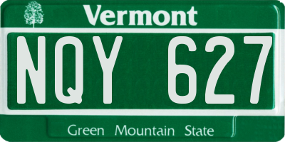 VT license plate NQY627