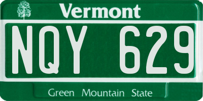 VT license plate NQY629