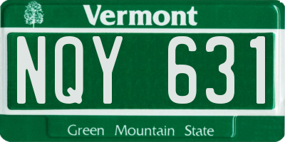 VT license plate NQY631