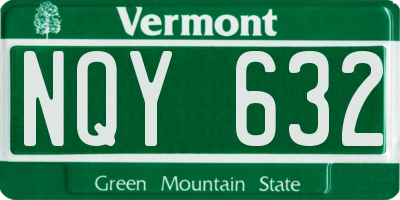 VT license plate NQY632