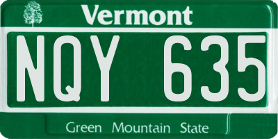 VT license plate NQY635