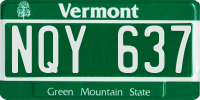 VT license plate NQY637